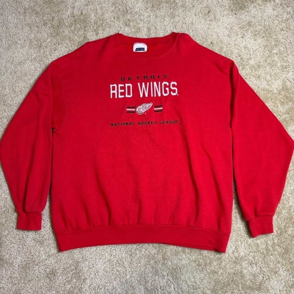 Vintage Detroit Red‎ Wings Sweatshirt Mens XL Red NHL Crewneck